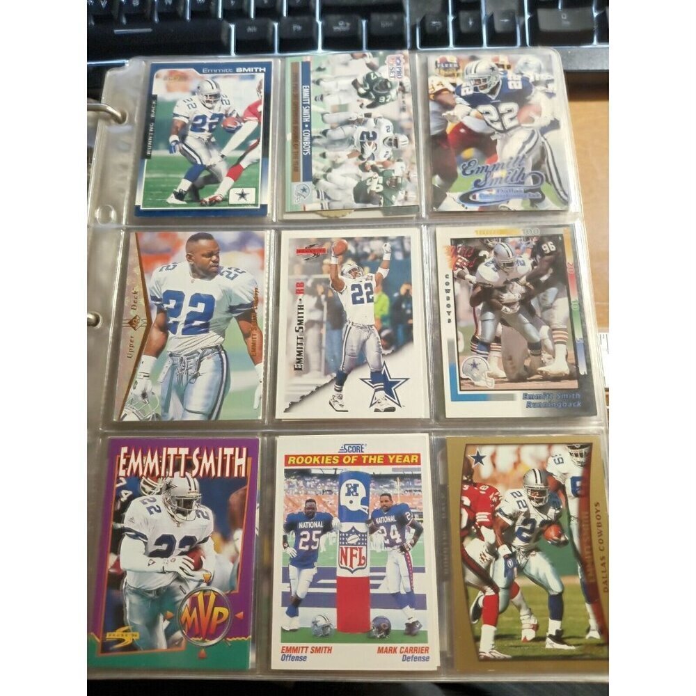 Emmitt Smith 9 Card Lot Dallas Cowboys